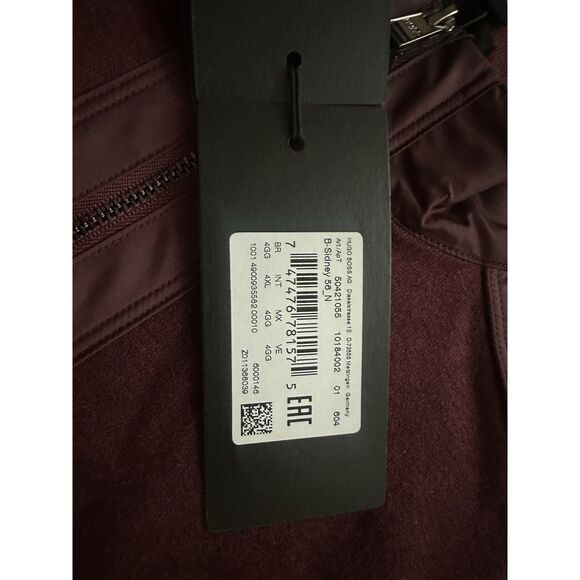 NWT Hugo Boss 4XL Knit Pullover Sweatshirt Zipper Burgundy Red - Picture 2 of 8